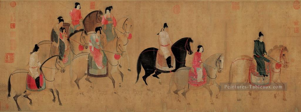 Le portrait de Madame Guo quo Going Sightseeing au printemps Zhang Xuan chinois traditionnel Peintures à l'huile